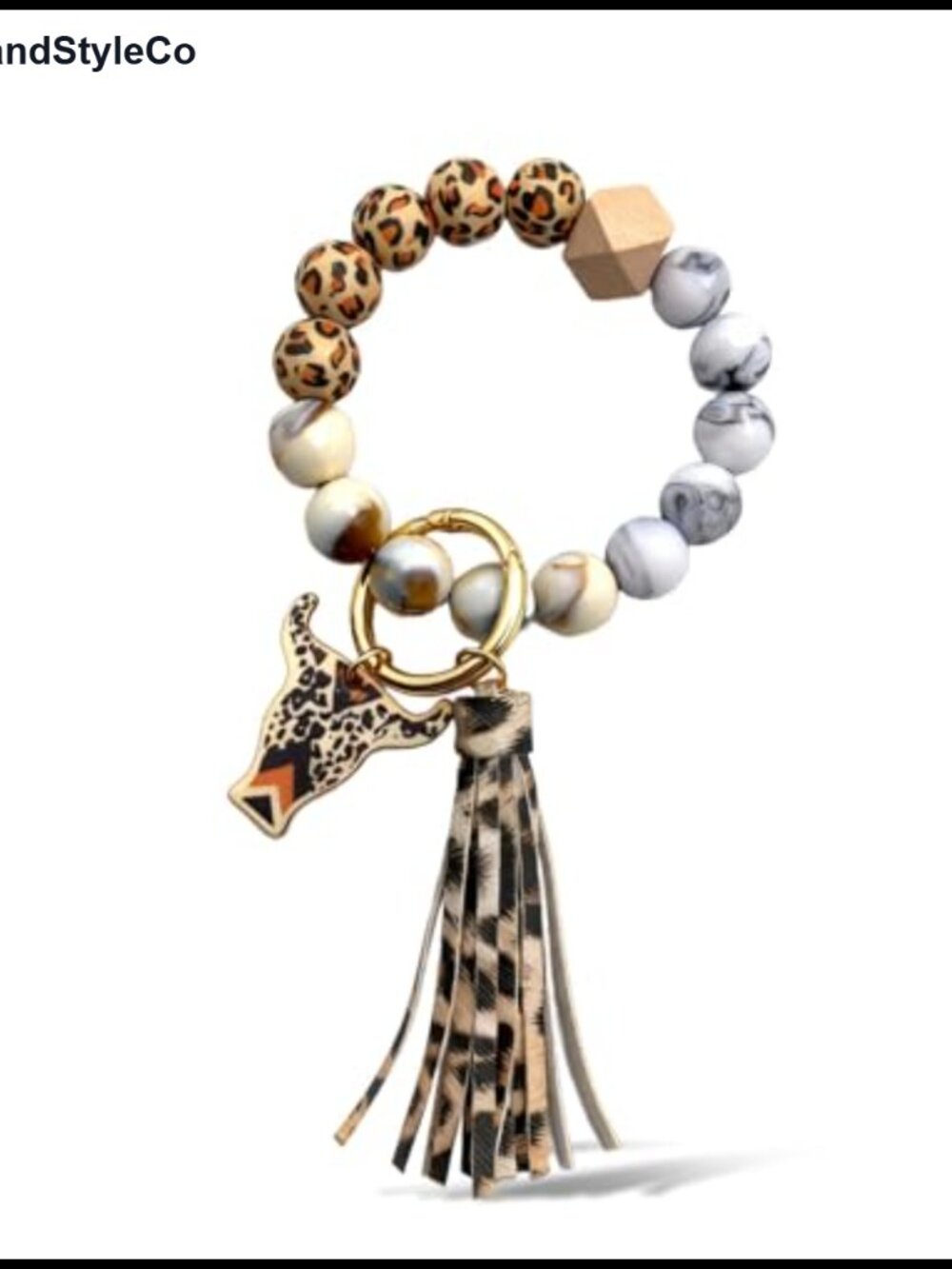 Western Beaded Keychain Wristlet Tassel Bag Charm Purse Accessory